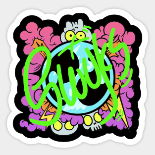 Dope Slluks logo pink cloud illustration Sticker